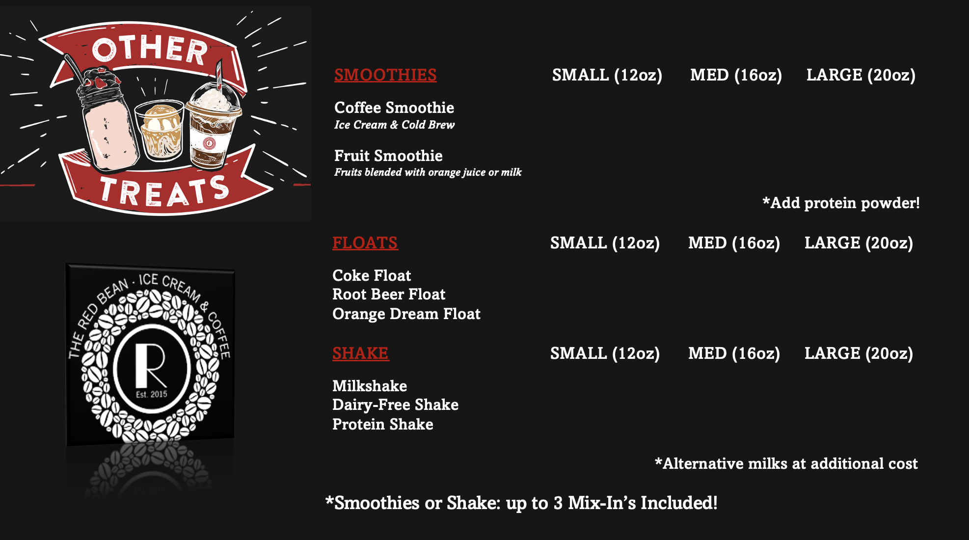 This is the other treats menu